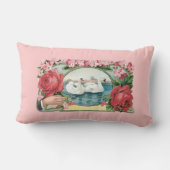 スワンズとバラビクトリアンアート装飾用クッション ランバークッション (裏面)