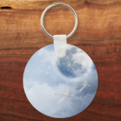 スワンズの幻想的な青飛んでいる空 キーホルダー (正面)