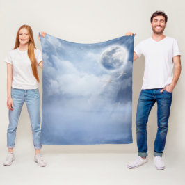 スワンズの幻想的な青飛んでいる空 フリースブランケット
