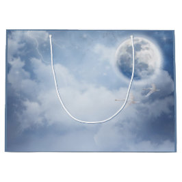 スワンズの幻想的な青飛んでいる空 ラージペーパーバッグ