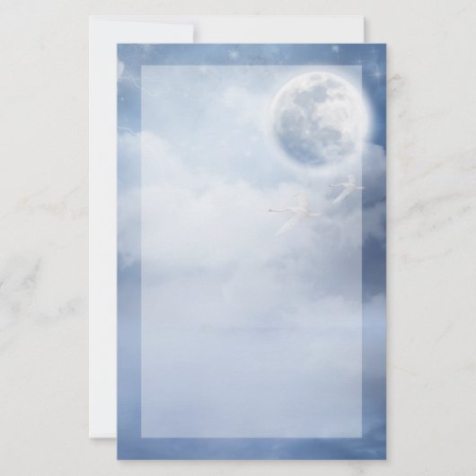 スワンズの幻想的な青飛んでいる空 便箋 (正面)