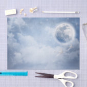 スワンズの幻想的な青飛んでいる空 薄葉紙 (クラフト)