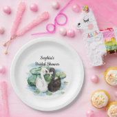 スワンズウォーターリリーレイクロマンチックブライダルシャワー ペーパープレート (パーティー)