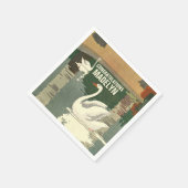 スワンズオンザレイクオフィッシュアンティークホワイト スタンダードカクテルナプキン (角)