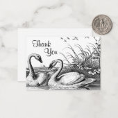 スワンズカップルオンレイクサンキューカード ノートカード (正面/裏面インサイチュ)