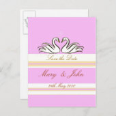 スワンズピンクカードで日付を保存 案内ポストカード (正面/裏面)