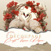 スワンズヴィンテージみすぼらしいシックなフローラデコパージュ 薄葉紙