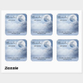 スワンズ赤ちゃんシャワー飛んでいる付きの幻想的な青空 スクエアシール (シート)