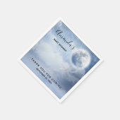 スワンズ赤ちゃんシャワー飛んでいる付きの幻想的な青空 スタンダードカクテルナプキン (角)