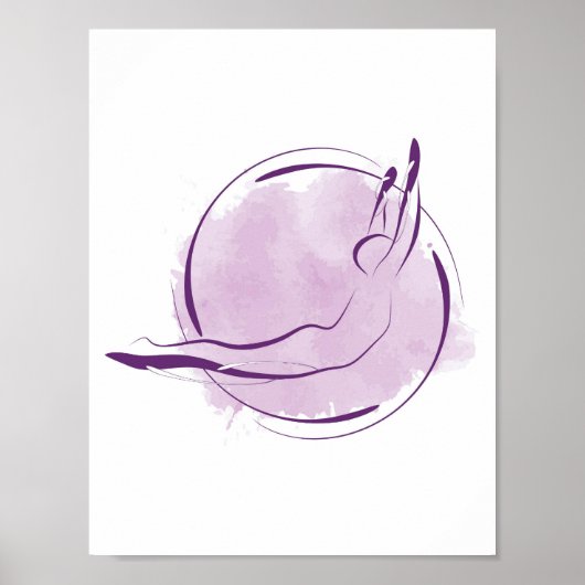 スワンダイビングピルテスポーズピルミニマルテズポーズ ポスター (正面)