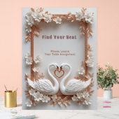💍 スワンハートの結婚式飾りとフラワーフレーム 💍 アクリルサイン (ウェディング)