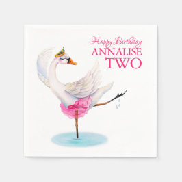 スワンバレエ2nd誕生日パーティーカスタムナプキン スタンダードカクテルナプキン