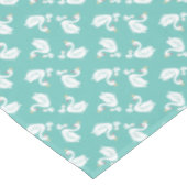 スワンバースデーパーティーティール（緑がかった色） テーブルクロス (アングル)