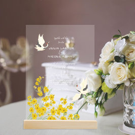 スワンバーズパラダイス春花模様結婚ズ アクリル招待状