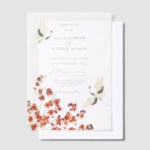 スワンバーズパラダイス春花模様結婚ズ ベラム紙招待状 (オフセット)