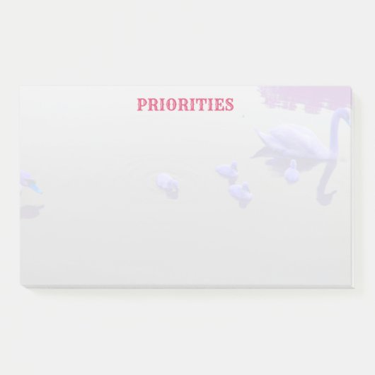 スワンパーソナライズされた湖 ポストイット (正面)