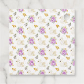 スワンパープル金ゴールドバラ赤ちゃんシャワーありがとう フェイバータグ (裏面)