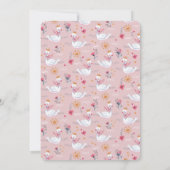 スワンピンクの赤ちゃんシャワー 招待状 (裏面)