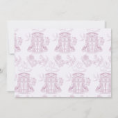 スワンピンクトイレデジュイガールフォト誕生日 招待状 (裏面)