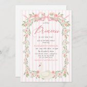 スワンピンクボウフローラバラベビーシャワー 招待状 (正面/裏面)