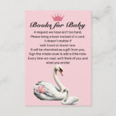 スワンピンクロータスフローラ赤ちゃんシャワーブックリクエスト エンクロージャーカード (正面)