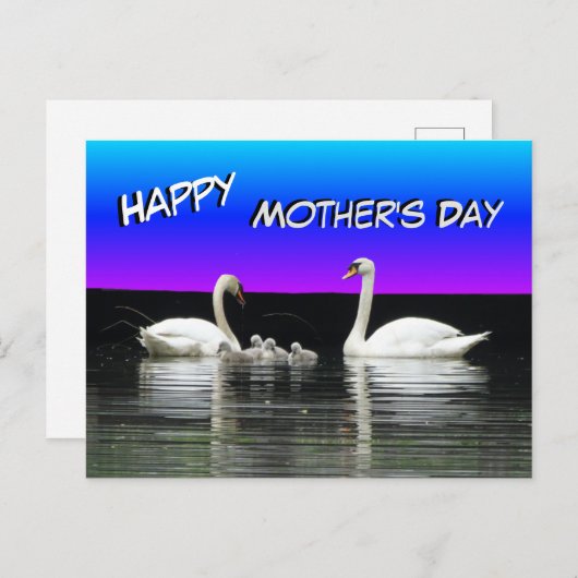 スワンファミリーハッピーマザーズデイはがき ポストカード (正面/裏面)