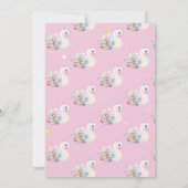 スワンフラワークラウンレインボーハートスターズ誕生日 招待状 (裏面)