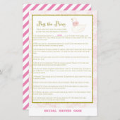 スワンブライダルシャワーゲームプリント (正面/裏面)