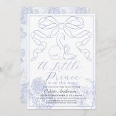 スワンブルートイレデジュイボーイベビーシャワー 招待状 (正面/裏面)