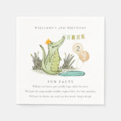 スワンプアリゲーターの可愛いチョンプアリゲーターおもしろいファクト誕生日 スタンダードカクテルナプキン (正面)