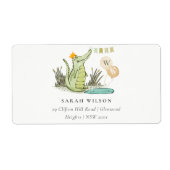 スワンプバルーンアドレスの可愛いチョンアリゲーター ラベル (正面)