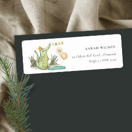 スワンプバルーンアドレスの可愛いチョンアリゲーター ラベル