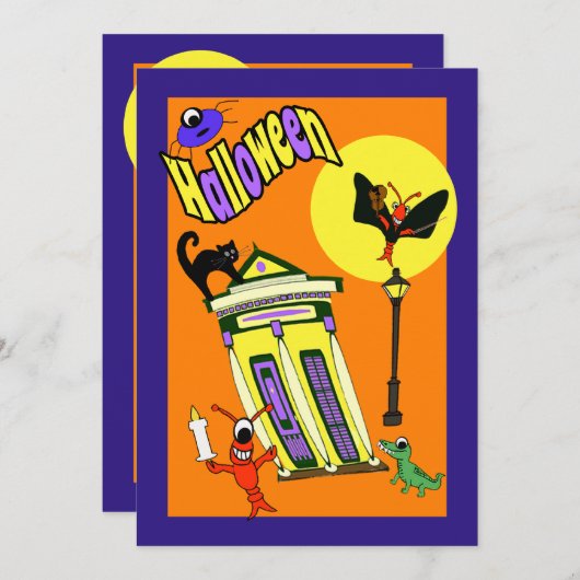 スワンプモンスターケージャンハロウィーン 招待状 (正面/裏面)