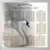 スワンプリンセスエレガントなウェディングテーブルシート ポスター (正面)