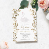 スワンプリンセスガールベビーシャワー 箔招待状