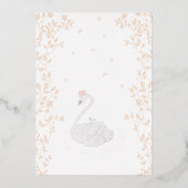 スワンプリンセスガールベビーシャワー 箔招待状 (裏面)