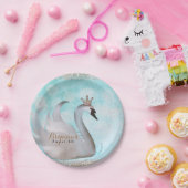 スワンプリンセスグリッターおとぎ話バースデーパーティー ペーパープレート (パーティー)