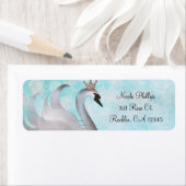 スワンプリンセスグリッターおとぎ話パーティの招待状 ラベル (インサイチュ)