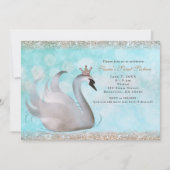 スワンプリンセスグリッターバースデーパーティ招待状 招待状 (正面)