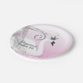 スワンプリンセスシルバーホワイトピンクベビーシャワー ペーパープレート (アングル)