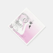 スワンプリンセスシルバーホワイトピンク赤ちゃんシャワーのお気に入り スタンダードカクテルナプキン (角)