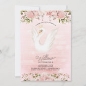 スワンプリンセスバレリナガールバースデーパーティー 招待状 (正面)