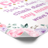 スワンプリンセスピンクパープル1歳の誕生日マイルストーン ポスター (角)