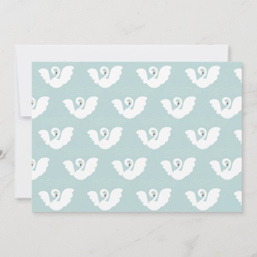 スワンプリンセスピンクモダンガール誕生日写真 招待状 (裏面)