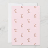 スワンプリンセスピンク&金ゴールドグリッタークラウン誕生日 招待状 (裏面)