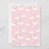 スワンプリンセスピンク&金ゴールド水彩1st誕生日 招待状 (裏面)