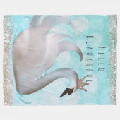 スワンプリンセスフェイク金ゴールドグリッターシックおとぎ話 フリースブランケット (正面(横))