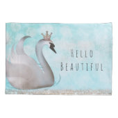 スワンプリンセスフェイク金ゴールドグリッターシックおとぎ話 枕カバー (裏面)