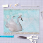 スワンプリンセスブルー金ゴールドグリッタースパークルストーリーブック 薄葉紙 (クラフト)