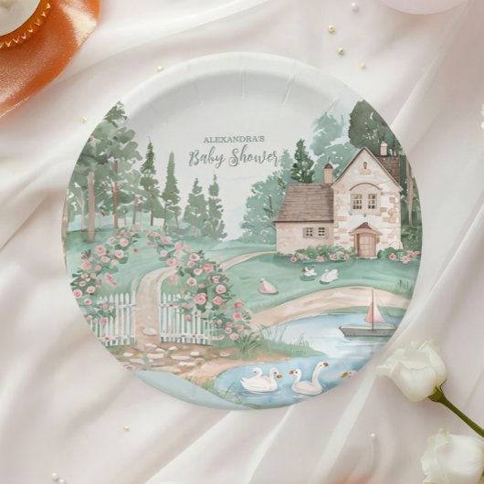 スワンプリンセスベビーシャワー ペーパープレート